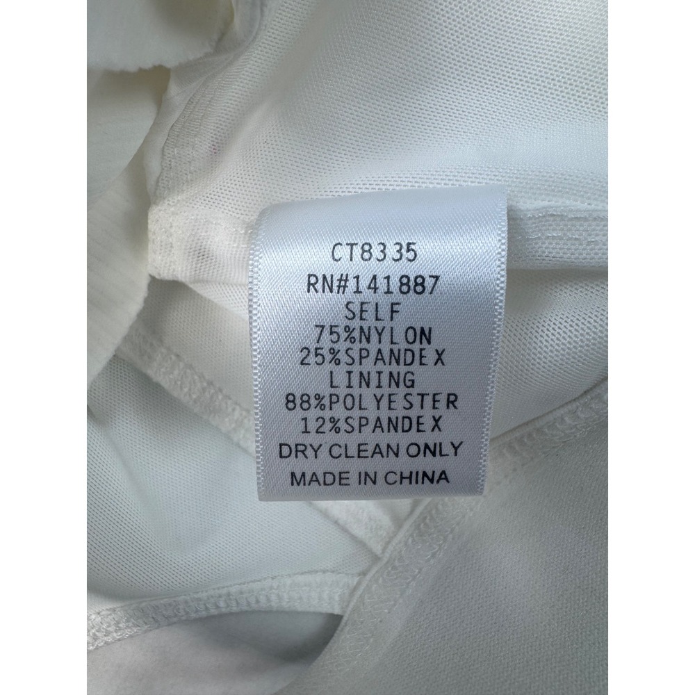 TCEC White Ribbed Ruffle Shoulder Crop Top CT8335 Size Medium - Picture 5 of 7
